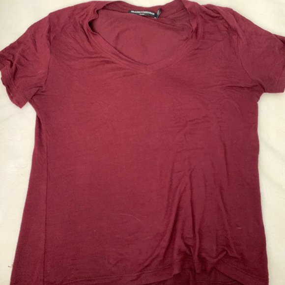 Brandy Melville Maroon V-neck Top - Picture 4 of 4